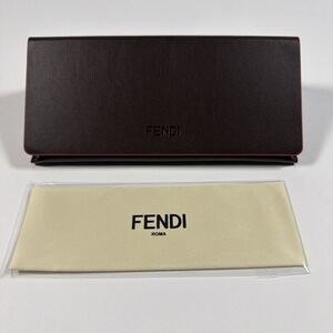 Fendi Sunglasses Case Clam Shell Magnetic Triangular Clamshell Brown